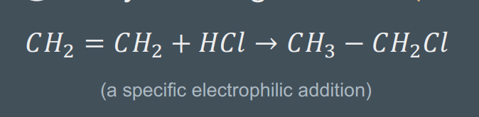 <p>used to convert alkenes and alkynes into alkanes by adding either H2 molecules or halides </p>