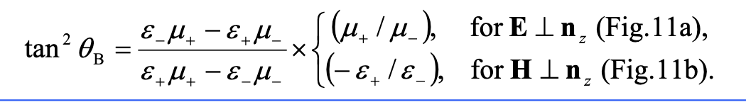 <p>This physically gives when the reflected wave’s amplitude goes to zero. The angle is ANGLE OF INCIDENCE. Evaluating the top (TE) branch yields a mathematically impossible result, meaning no real angle exists that prevents reflection UNLESS you are dealing with TM polarized light. </p>
