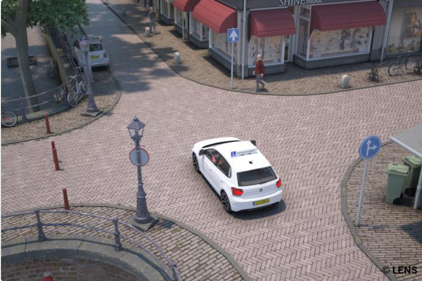 <p>Do you have to give way to the pedestrian?</p>