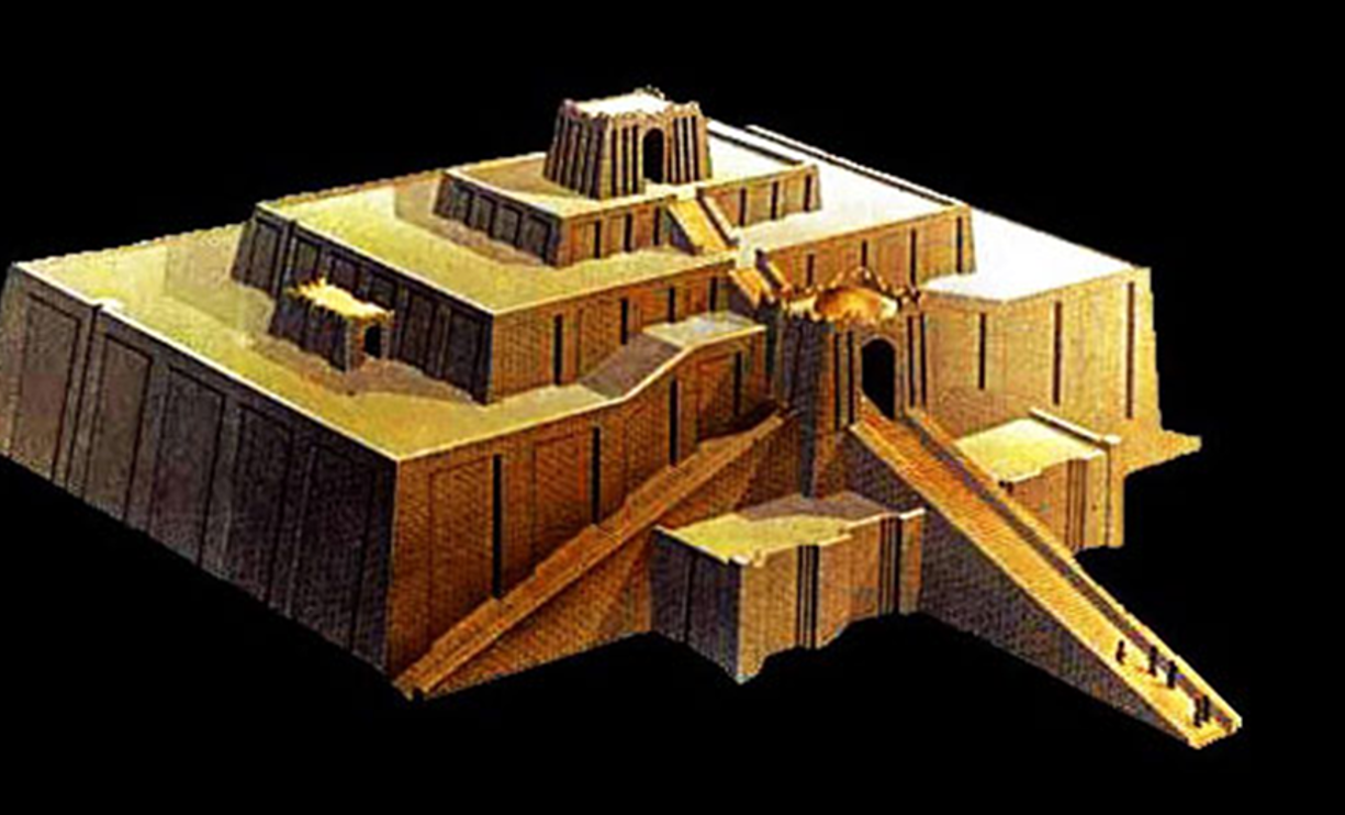 <p><span style="background-color: yellow; font-family: Calibri, sans-serif; line-height: 115%;"><em>The Ziggurat at Ur-Nammu</em>, ca. 2100 B.C.E.</span></p><p><em>The Ziggurat at Ur-Nammu</em>, ca.</p><p style="text-align: left;">2100 B.C.E.</p><p>•A <u>ziggurat</u> is stepped temple structure made of sun-dried brick; it is typical for <u>Mesopotamian civilizations </u>(Sumer, Babylonia, etc.)</p><p>•Ur: three ramp-like stairways/100 steps each; tower-flanked gateway</p><p>•Shrine at the top of the ziggurat, where priests prayed to the “gods of the night” (planets and their constellations) – hence the drive to build as high a structure as possible</p>