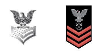 <p>One eagle above three chevrons</p>