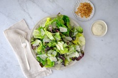 <p>Our spin on a classic Caesar salad. Red and Green gem lettuce, parmesan, and parmesan croutons, with a side dressing of your choice.( chefs tip add a little spicy Calabrian Caesar dressing)</p><p>Add ons:</p><p>hand-pulled organic chicken +$3.95</p><p>7-minute egg +$2.00</p><p>Herb-roasted salmon +$6.95</p><p>half an avocado +$2.25</p><p>Dressing options: Caesar dressing (rec), Spicy Calabrian Caesar dressing, Non-dairy ranch dressing.</p><p>Extra sauce +$1.95</p><p>Choose your crunchy: Parmesan Croutons (rec)</p><p>Garlicky croutons, No crunchies</p><p>Modifications: no parmesan, No croutons</p><p>Allergens: Dairy, Soy</p>