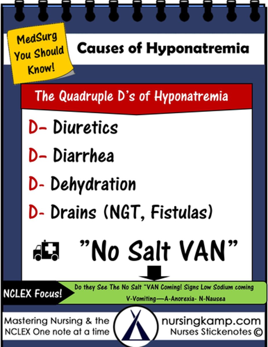 <p>B) Diuretics, vomiting, diarrhea, sweating (diaphoresis), Addison's disease</p>