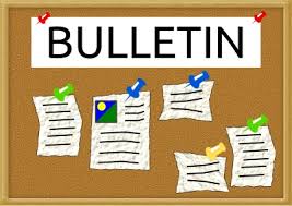 <p>bulletin (n) <span>/ˈbʊlətɪn/</span></p>