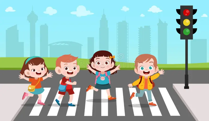 <p>переходить дорогу</p>