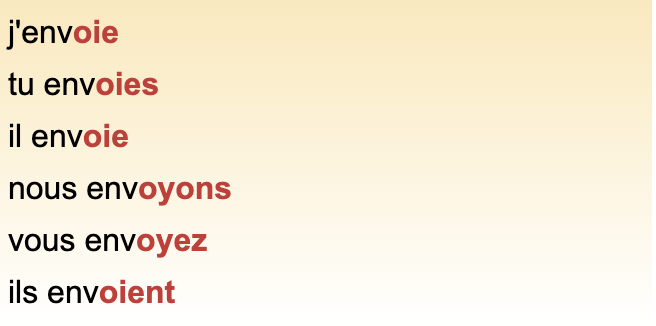 <p>verbs with the same pattern: noyer, broyer, employer, larmoyer</p>