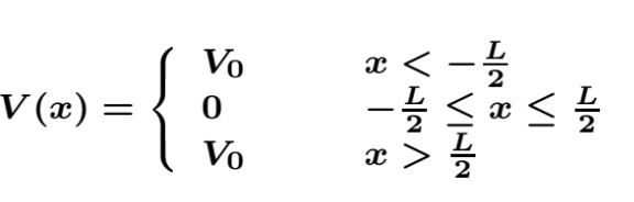 <p>Draw a diagram for the FPW with the conditions on the potential</p><p>Including E and KE</p>