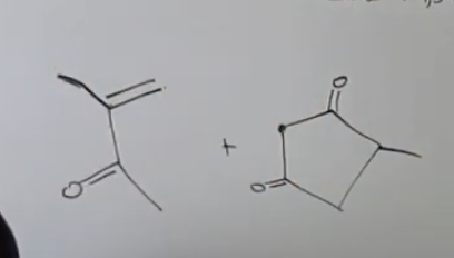 <p>It has two reactions 1-3 functional groups and 1-5 so we know it was michael + aldol condensation </p><p></p>