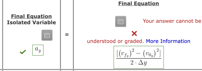 <p>Solve for Δy first: 2/3 times I → 2/3 times 1.30m</p>