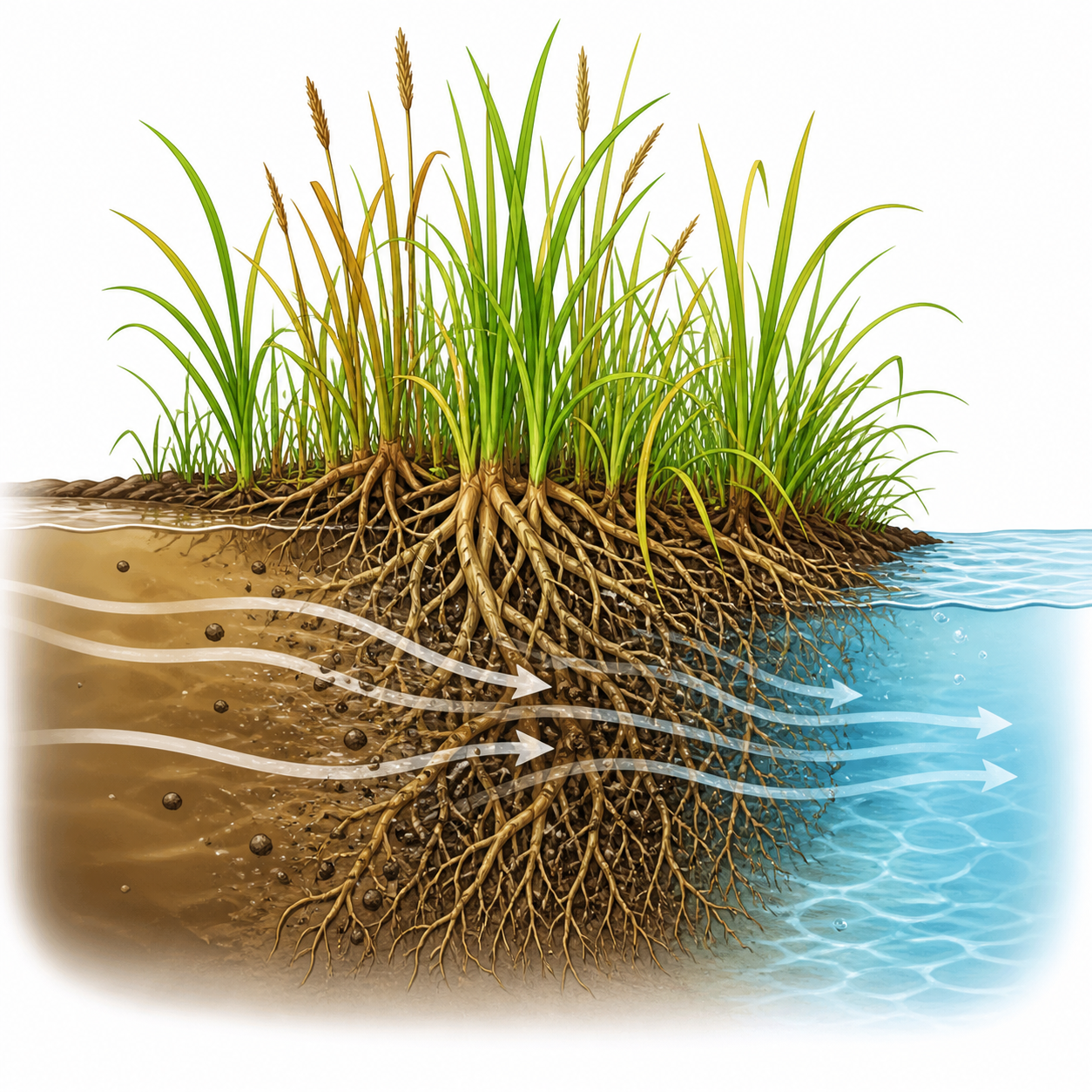 <p>The process by which salt marsh plants remove pollution and waste from river water.</p>