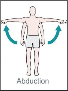 <p>Moving away from the midline/body</p>