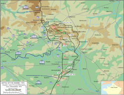 <p>-extermly deadly campaign that happened between july and november 1916(19km long)</p><p>-allies succeeded but they only pushed germany back in 8km, used 1.5m shells in a week, and allies lost 620,000 and german lost 500,000</p><p>-1st, 2nd and 4th divisions of AU soldiers fought in pozieres, its important because it was on high ground</p>