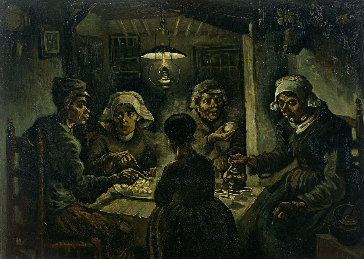 <p>Qu’observe t-on dans “mangeurs de pommes de terres” ?</p>