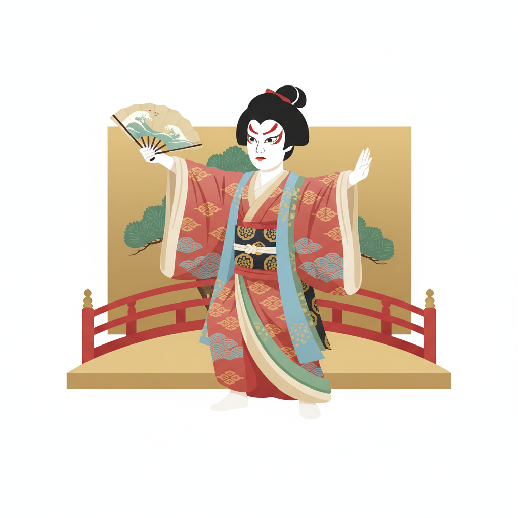 <p>kịch kabuki<br><br>かぶきをみます。</p>