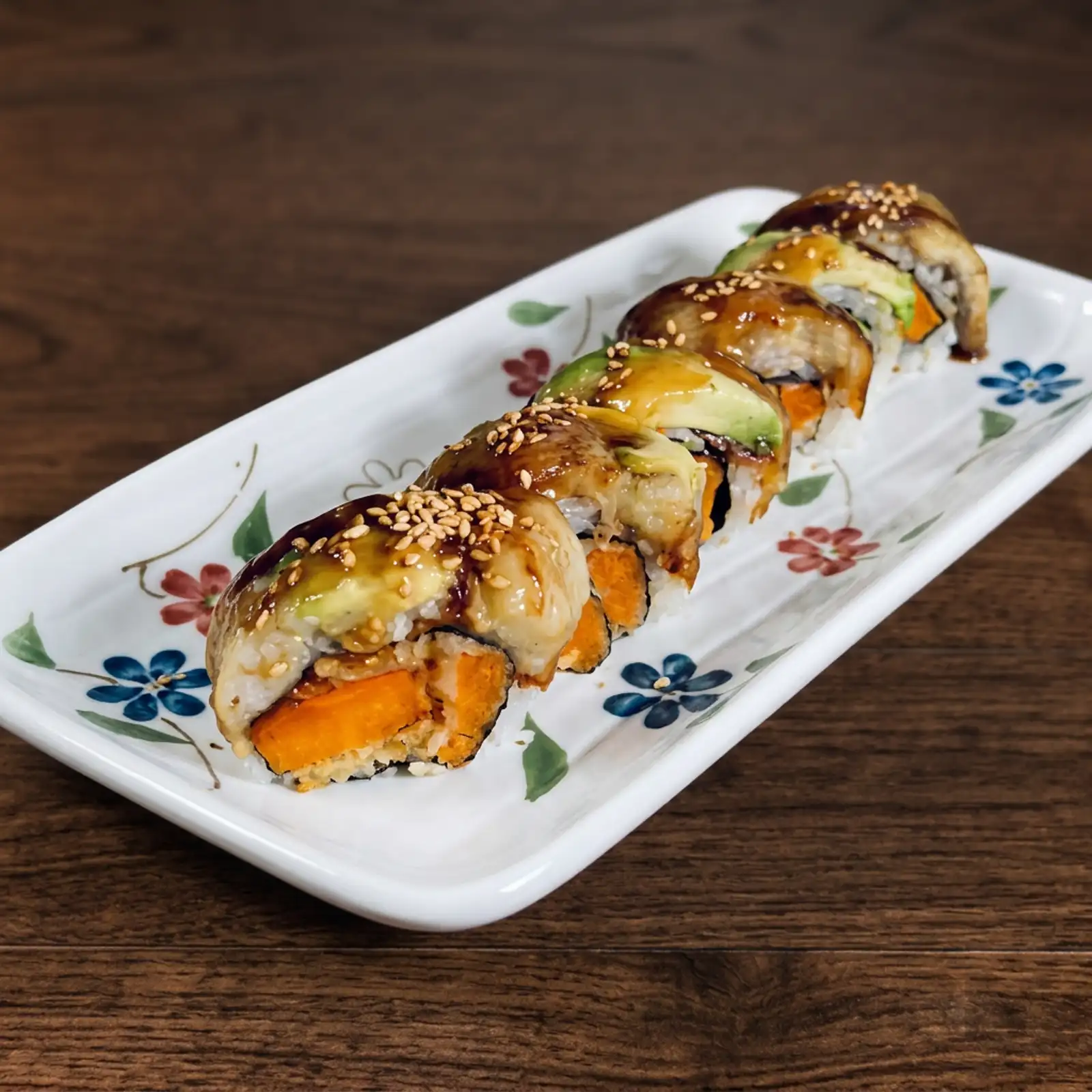 <p>tempura sweet potato, avocado, eggplant and special sauce </p><p>8 pcs</p>