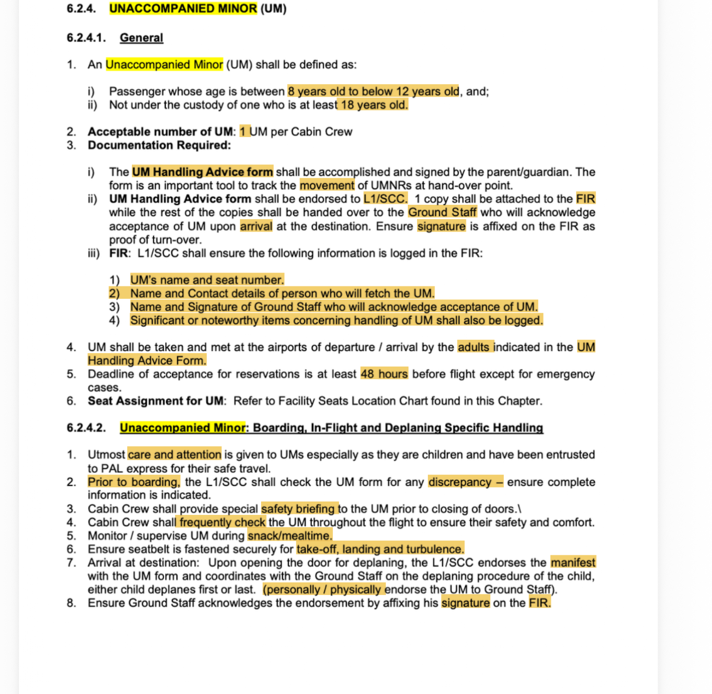<p>UNACCOMPANIED MINOR (UM)</p>