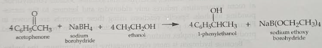 <p>it can reduce 4 molecules of the ketone or the aldehyde as each reducing agent has 4 hydrogens it can use ti deliver the hydride ion. but this dependent on the number of carbonyls like if there are two carbonyls then only 2 molecules of the molecule will be reduced.</p>