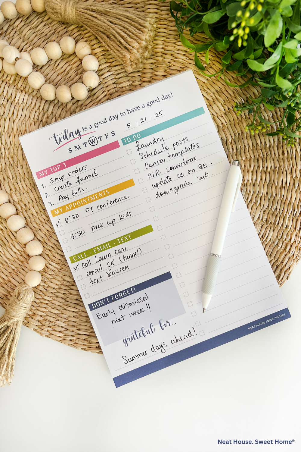 <p>plan the day without any help</p>