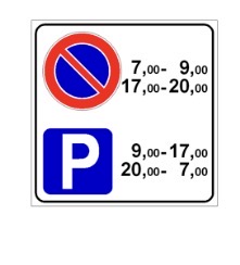 <p>Io segnale raffigurato vieta la fermata del viecolo tra le ore 17:00 e le 20.00</p>