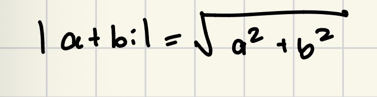 <p>Used to find distance between origin &amp; point (A, B)</p>
