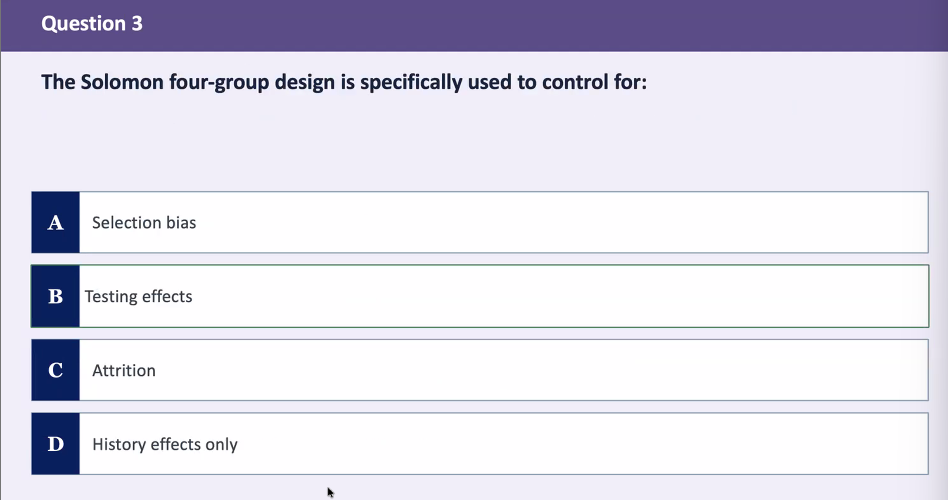 <p>what is the Solomon four-group design is specifically used for</p>