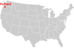 <p>The ocean near Portland moderates the temperature.</p>