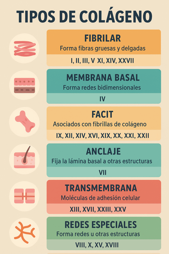<p><strong>COLÁGENO: CLASIFICACIÓN SEGÚN PATRÓN DE POLIMERIZACIÓN. </strong></p>