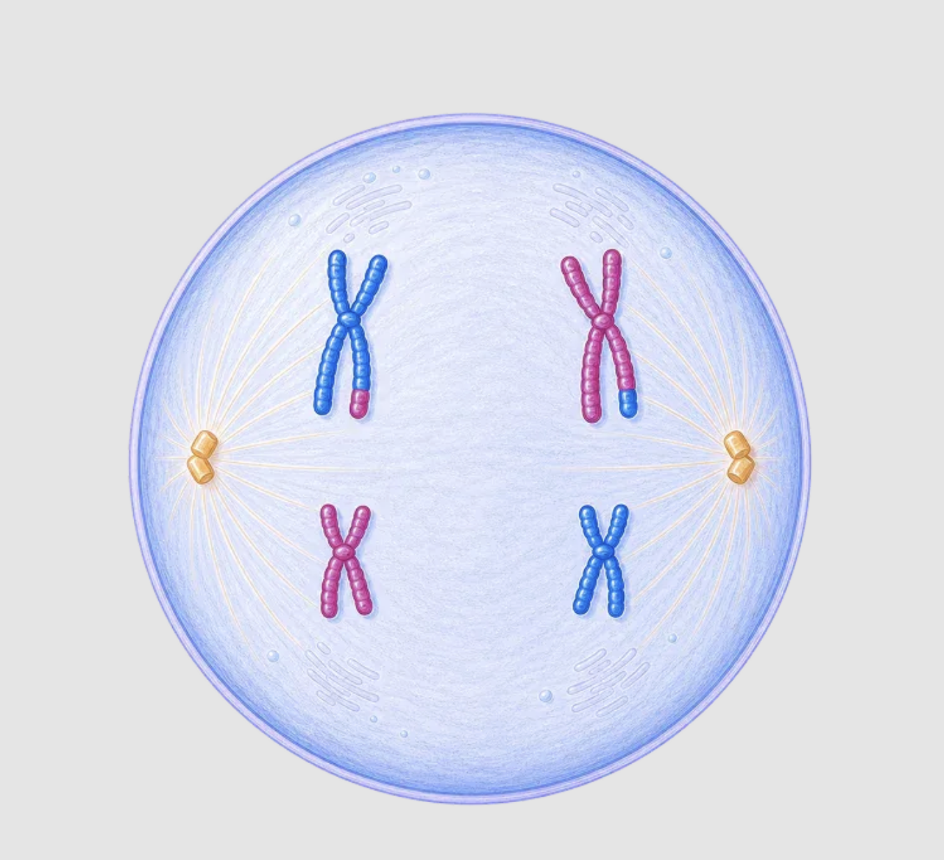 <p>homologus chromosomes seperate to opposite poles while sister chromatids stay together</p>