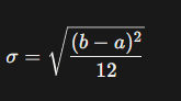 <p>(variance is without the square root)</p>