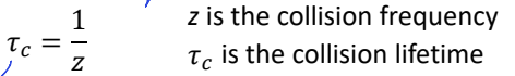 <p>as collision frequency increases, time in excited state decreases </p>