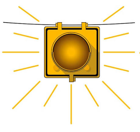 <p>What does a flashing yellow light mean?</p>