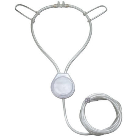 <p>A specialized nasal cannula with an oxygen reservoir that conserves oxygen, using $$25\text{\% to }75\text{\%}$$ less oxygen, making it ideal for home delivery.</p>
