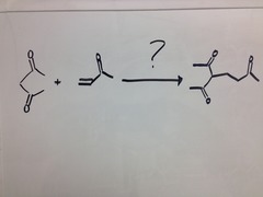 <p>1. Catalyst: EtO-Na+</p><p>2. Solvent: EtOH</p>