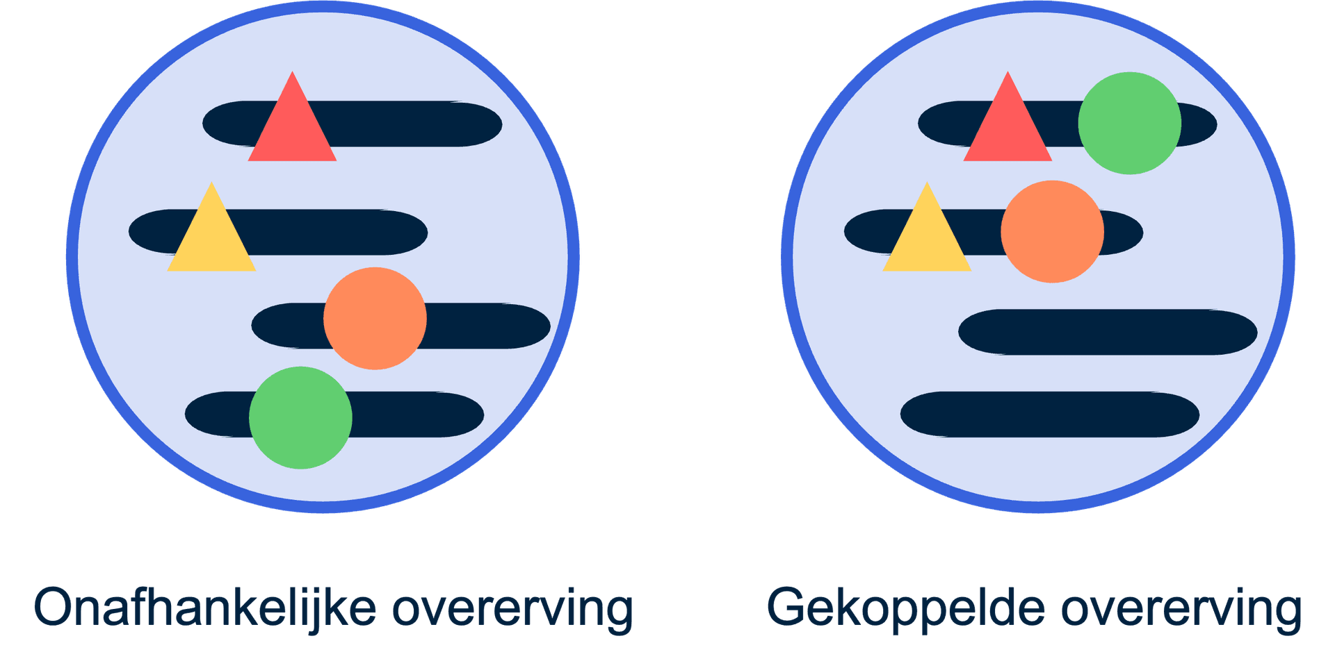 <p>genen die samen overgeërfd worden (doordat ze op het hetzelfde chromosoom zijn)</p>