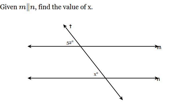 <p>Given <span style="font-family: KaTeX_Main, "Times New Roman", serif; line-height: 1.2; font-size: 1.21em;"><em>m</em>∥<em>n</em></span>, find the value of x.</p>