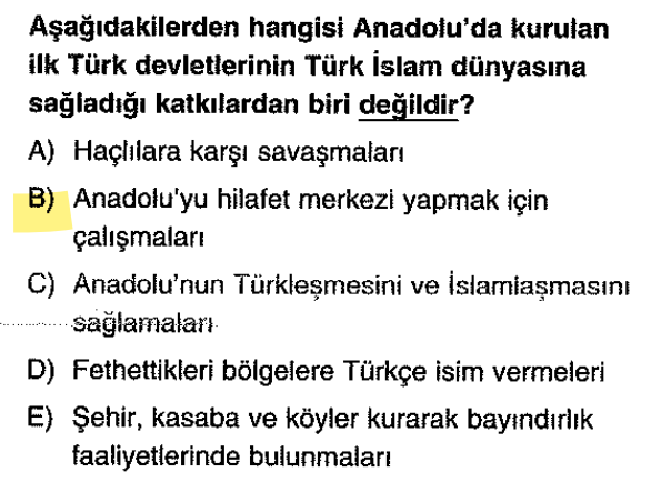 <p>Bu beyliklerin halifeliği Anadolu'ya getirmek gibi bir amaçları veya çalışmaları olmamıştır.</p>