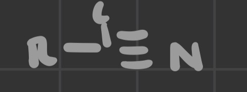 <p>R bond to C double bond to N</p>
