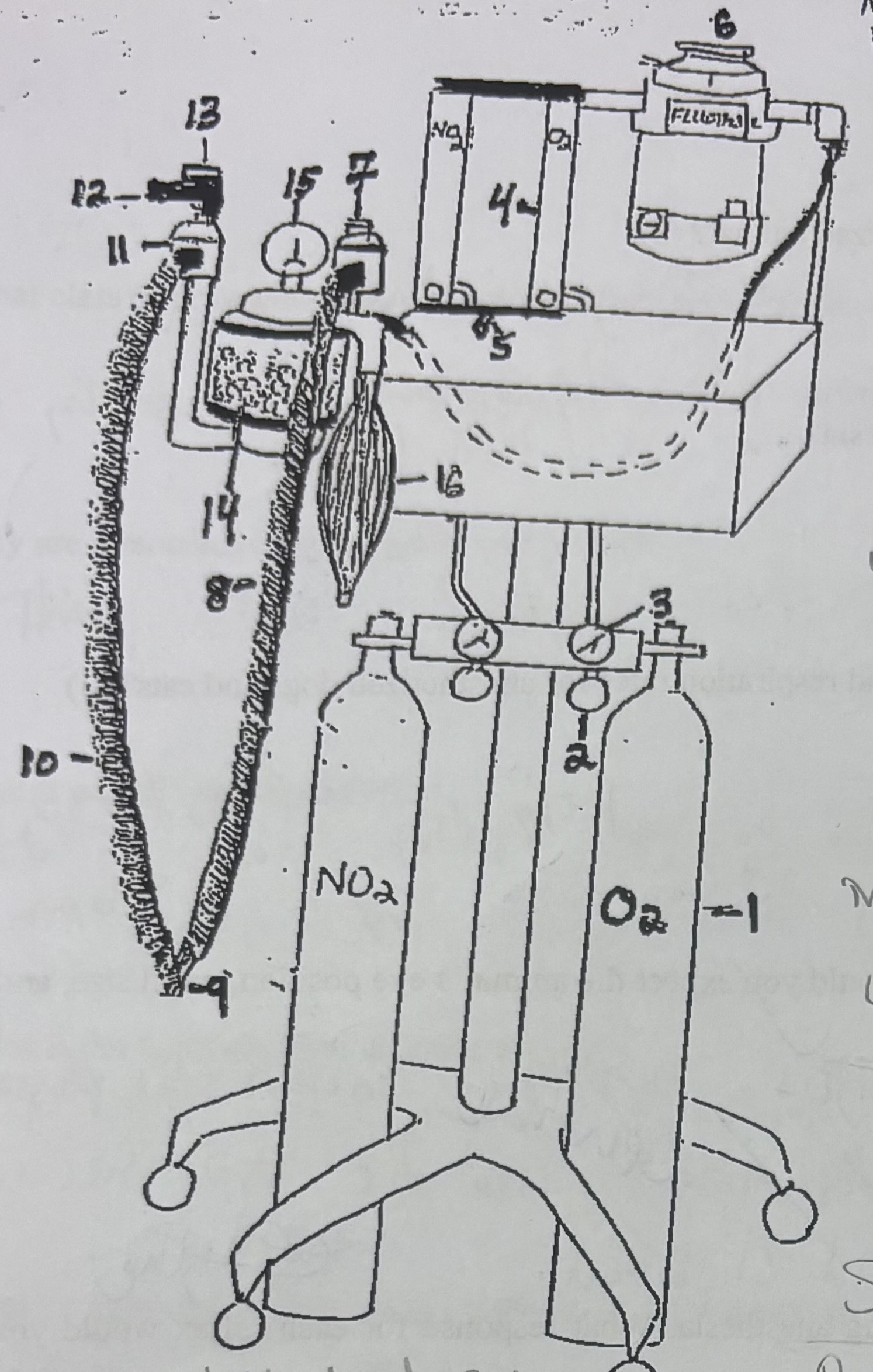 <p>The part of the anesthesia machine labeled “6” is the…</p>