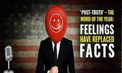 <p>relating to a situation in which people are more likely to accept an argument based on their emotions and beliefs, rather than one based on facts</p>