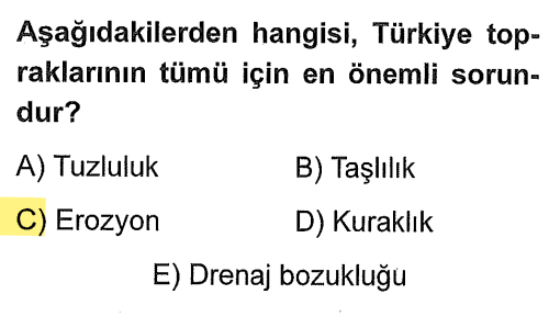<p>Türkiye genç oluşumlu, engebeli ve eğimli bir ülkedir. Bitki örtüsünün tahrip edilmesi ve sağanak yağışlar nedeniyle her yıl milyonlarca ton verimli üst toprak (A horizonu) denizlere ve barajlara taşınır. Bu durum Türkiye genelinde tarımsal verimliliği tehdit eden en yaygın ve en büyük sorundur.</p>
