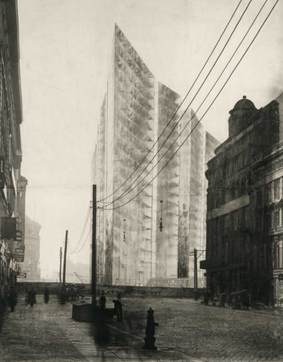 <p>who designed the Project for a Glass Skyscraper?</p>