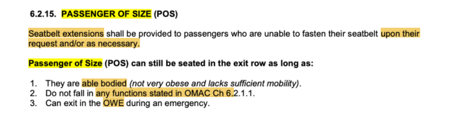 <p>PASSENGER OF SIZE (POS)</p>