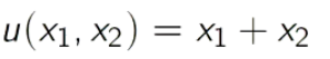 <p>utility function for when the consumer views the goods as interchangeable; one unit of x1 can replace another fixed amount of x2</p>
