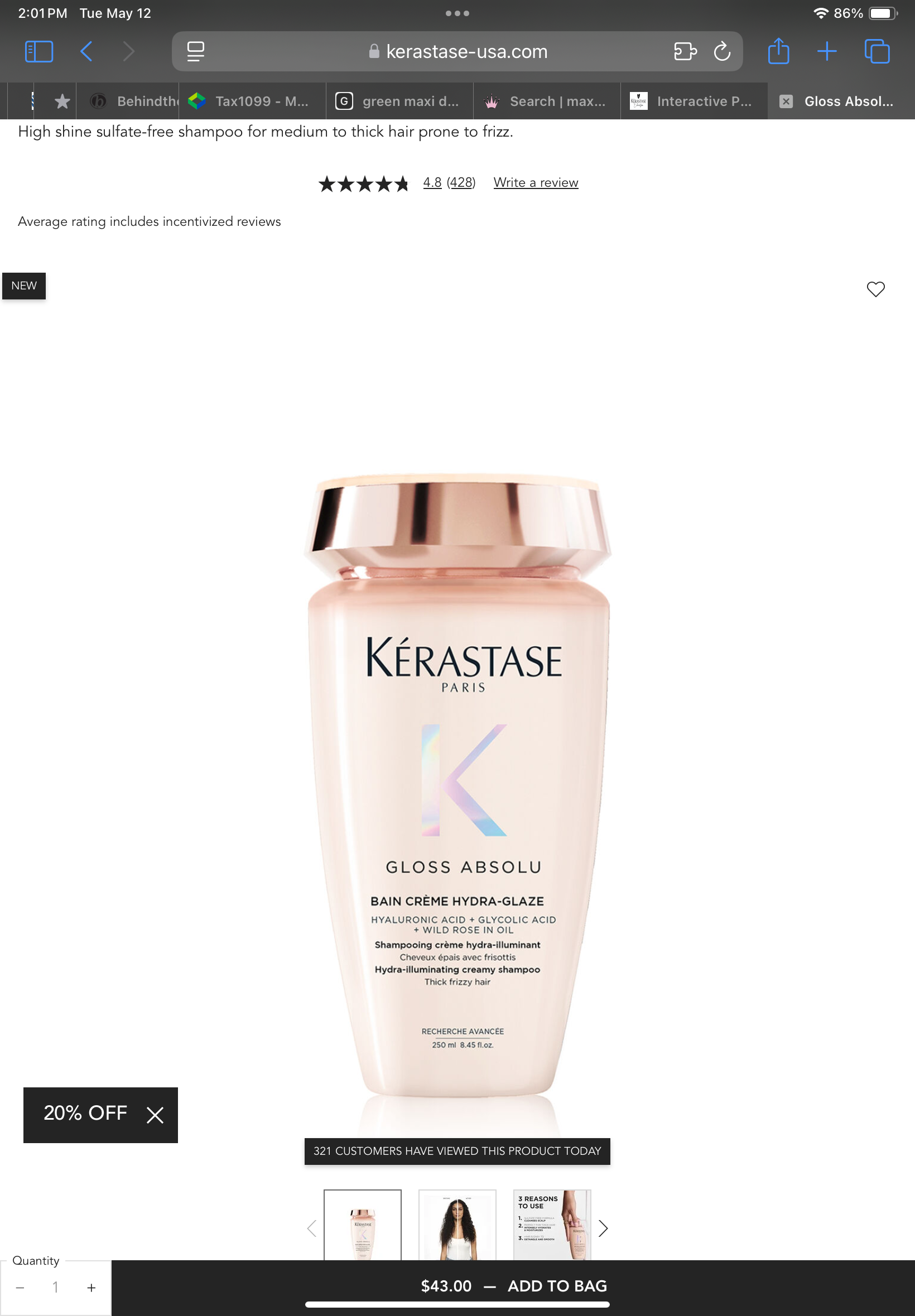 <p>Gloss absolu Bain crème hydra glaze</p>