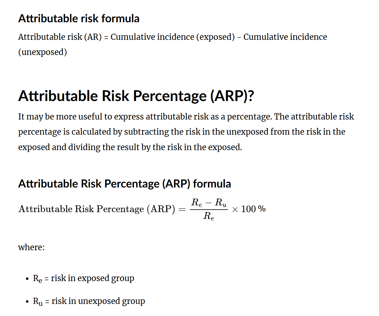 <p>What is Attributable Risk (AR)</p>
