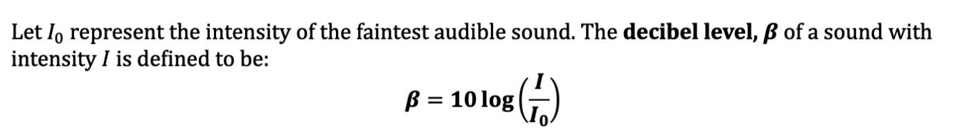 <p>Decibels in dB</p>