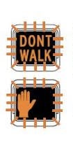 <p>What do you do when the flashing DON'T WALK or flashing upraised hand begins?</p>