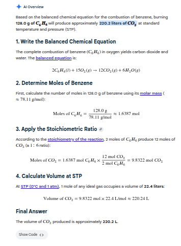 <p><strong>The volume of CO<sub>2 </sub>produced is 220.2 L</strong></p>
