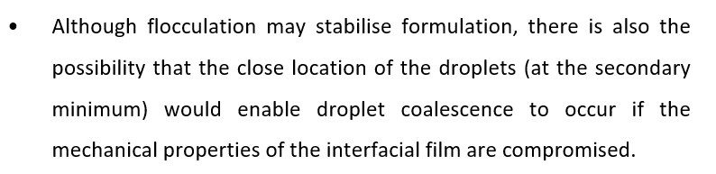 <p>Shaking will redisperse these droplets to form a homogenous formulation</p>