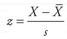 <ul><li><p>a standard score</p></li><li><p>z is the z score</p></li><li><p>x is the individual score</p></li><li><p>x bar is the mean of the distribution.</p></li><li><p>s is the distribution’s standard deviation.</p></li><li><p>result of dividing the amount that a raw score differs from the mean of the distribution by the standard deviation.</p></li></ul><p></p>